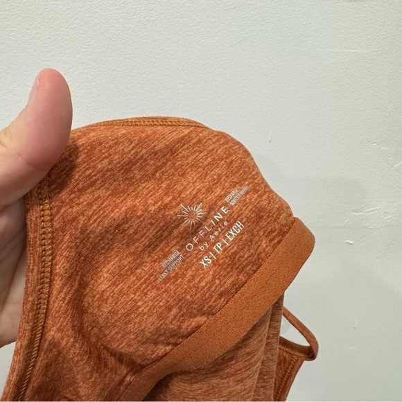 Aerie Recharge Least Support Racerback Crop Top Sport Bra Built-In Bra XS - Picture 4 of 5